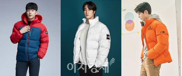 밀레 '브레스 다운'(왼쪽부터), 노스페이스 ‘1992 레트로눕시 다운재킷’, 아이더 '헬리오 다운재킷' 사진=각 사