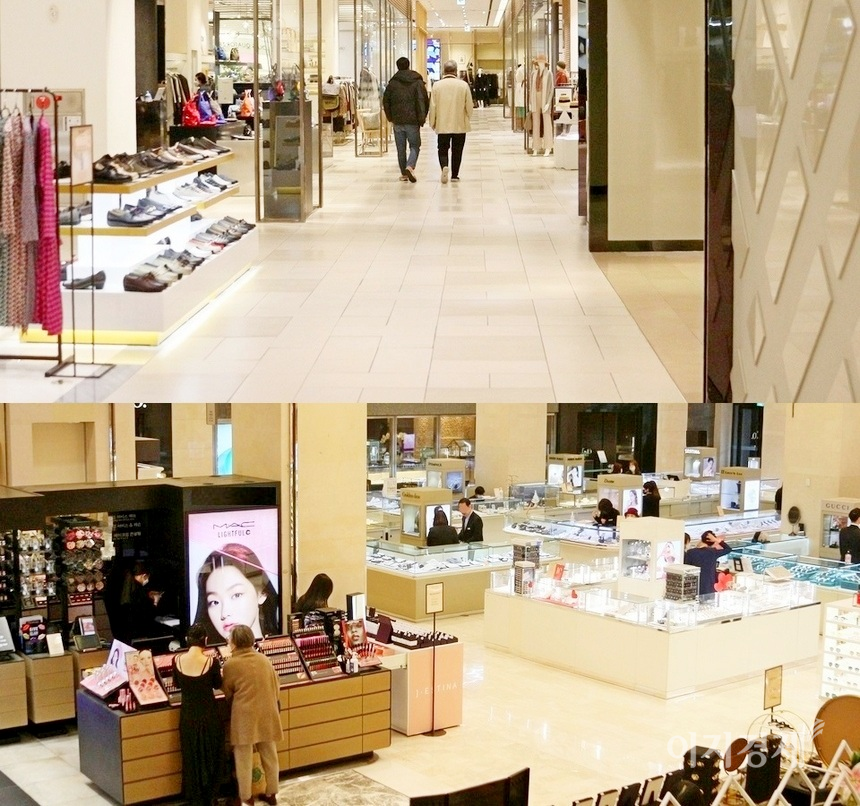 서울 4대문 안에 자리한 신세계 백화점의 4월 모습. 고객보다 직원이 더 많다. 사진=김보람 기자