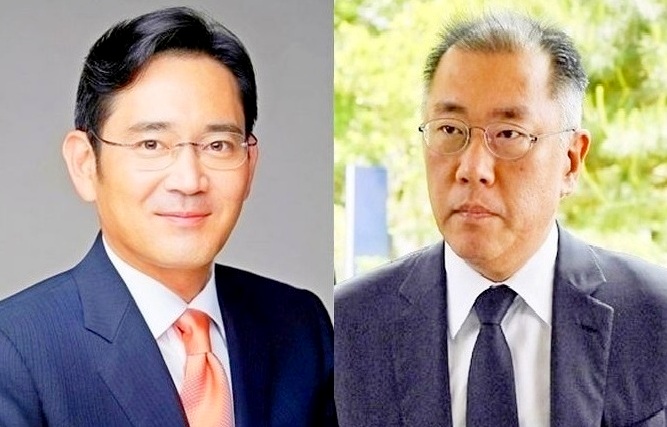 한국 경제를 이끌고 있는 각각 재계 1위 삼성전자와 현대자동차의 (왼쪽부터)이재용 부회장과 정의선 회장. 사진=각사