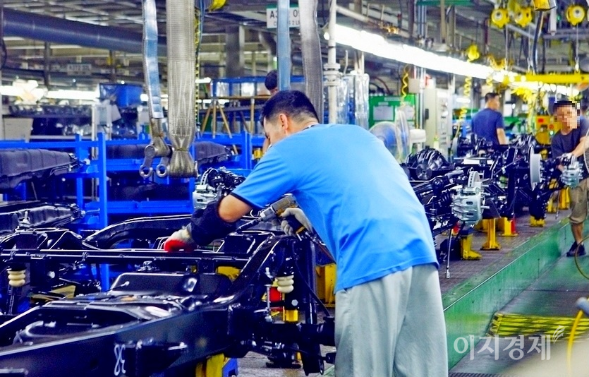 현재 쌍용차는 23일까지 회생계획안을 법원에 제출한다는 계획이다. 쌍용차 평택공장 생산라인. 사진=정수남 기자