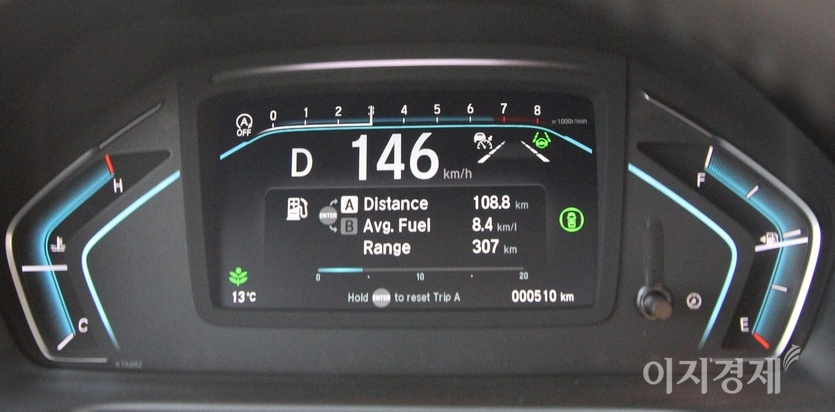 8= 넉넉한 힘을 가진 신형 오딧세이는 속도를 올려도 rpm 변동 폭은 상대적으로 작다. 사진=정수남 기자