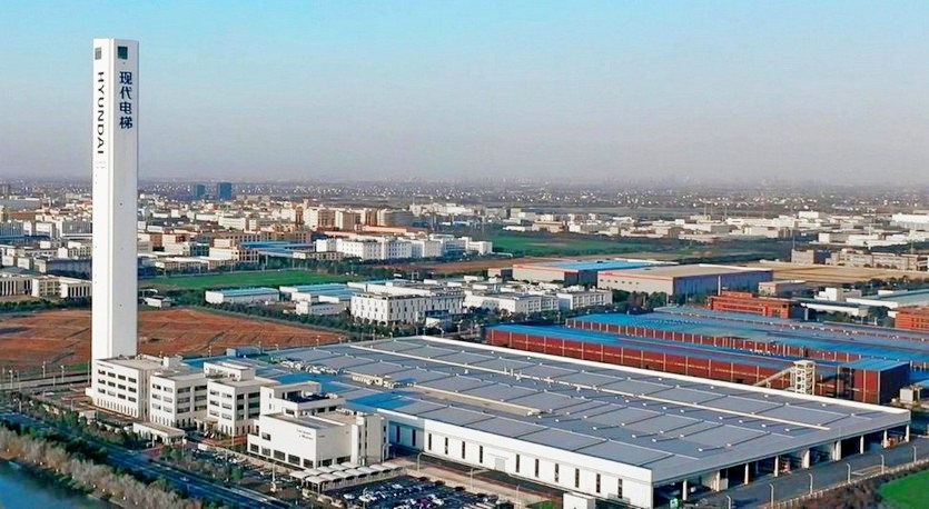 현대엘리베이터가 중국 상하이 금산공업구에 연산 2만5000대 규모의 스마트 공장을 최근 준공했다. 사진=현대엘리베이터