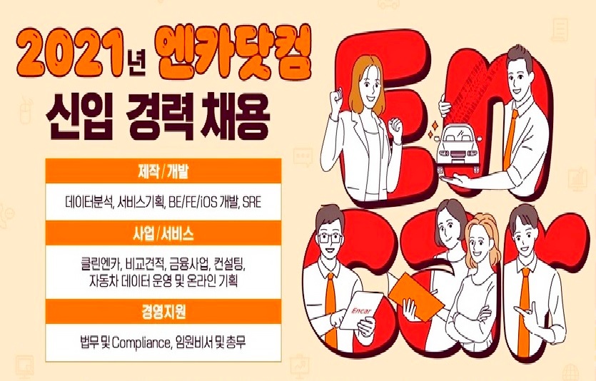 엔카닷컴 2분기 신입·경력사원 00명을 선발하다. 사진=엔카닷컴