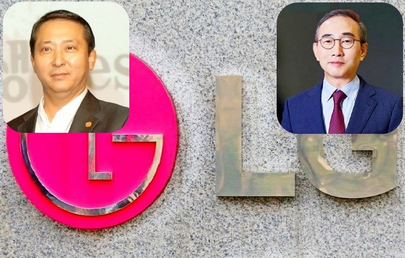 (위 오른쪽부터)김영섭 LG CNS 대표이사가 지난해 코로나19 창궐에도 불구하고 탁월한 실적을 올리면서 모기업 LG의 권영수 대표이사가 웃었다. 사진=정수남 기자, LG