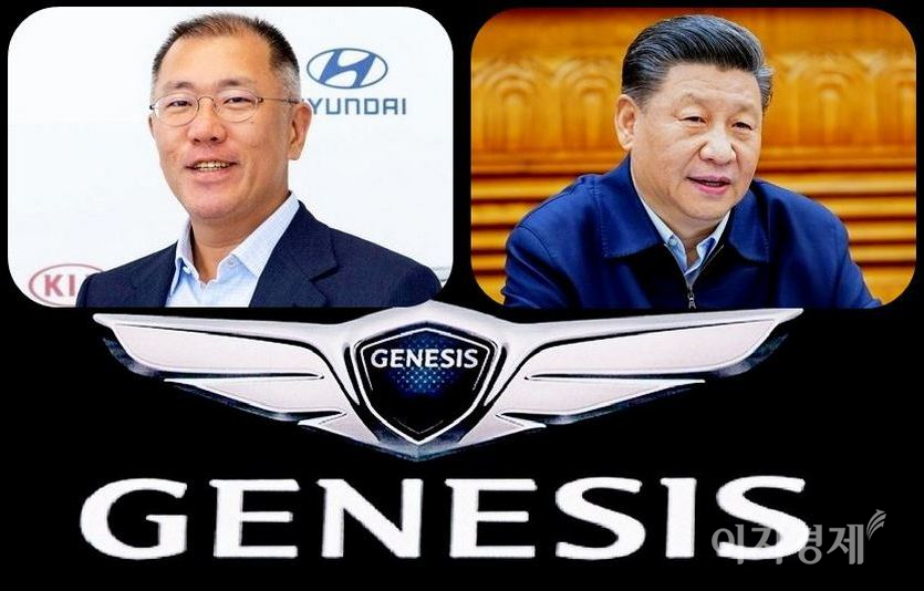 현대차그룹의 추락은 중국 정부의 경제보복도 작용했지만, 근본적으로 경쟁력이 떨어졌다는 게 더 맞다. (왼쪽부터)정의선 회장과 시진핑 주석. 사진=정수남 기자, 현대차