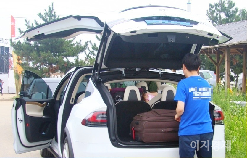 2009년 여름 강원도 하조대 해수욕장과 서울 강북에서 각각 잡힌 테슬라 (위부터)모델X와 모델S. 사진=정수남 기자