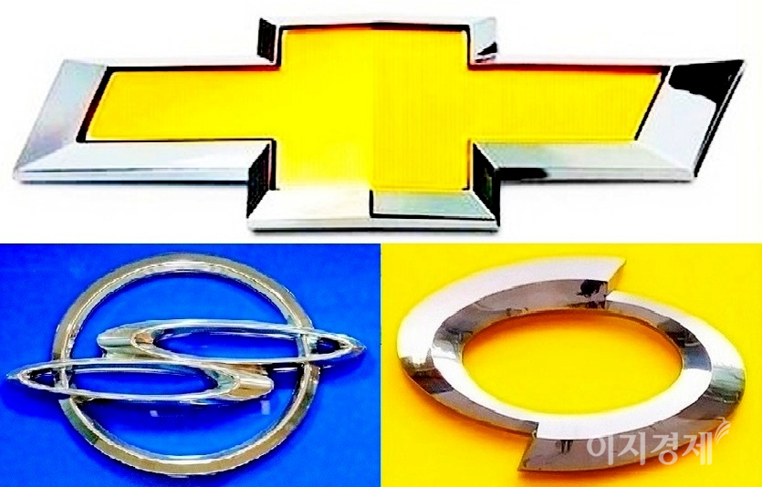 (위부터 시계방향)한국GM 쉐보레, 르노삼성, 쌍용차 엠블럼. 사진=정수남 기자