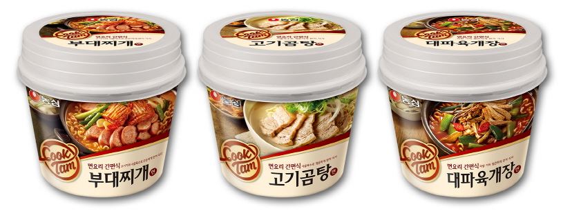 농심은 면요리 간편식 브랜드 ‘쿡탐’ 신제품 3종을 출시했다. 사진=농심
