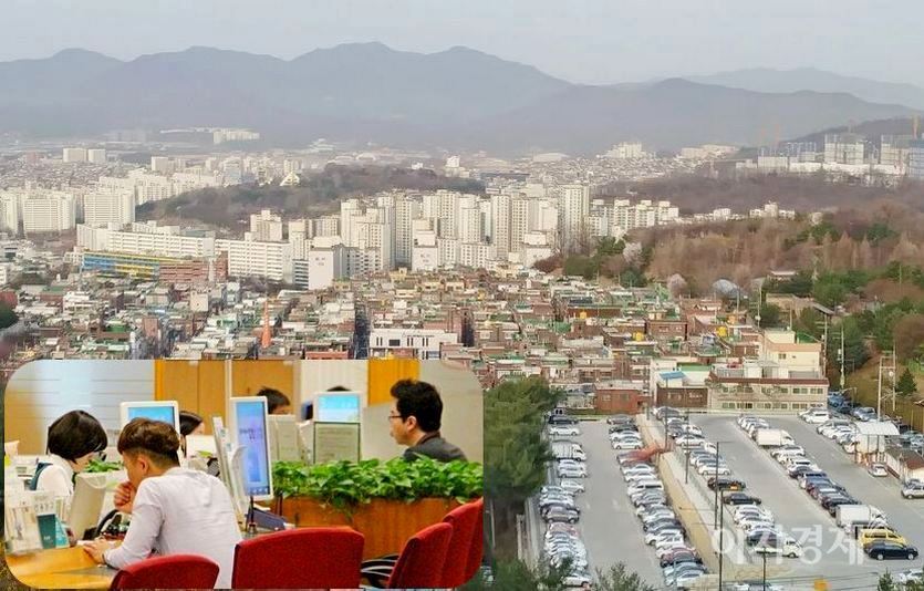 금융당국이 17일부터 비(非)주택담보대출에 대한 담보인정비율(LTV) 70% 규제를 모든 금융권에 적용한다. 서울 중원구 은행동 모습과 시중은행 대출 창구. 사진=문룡식 기자