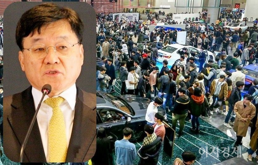 정만기 서울모터쇼조직위원회 위원장이 올해 서울모터쇼 개막일을 11월 25일로 연장하는 등 완벽한 행사 진행을 위해 만전을 기한다. 2019년 취임 첫해 정 위원장이 개최를 주도한 서울모터쇼 행사장 전경. 사진=정수남 기자