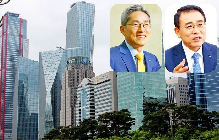 국내 금융지주회사 ‘빅2’인 KB금융지주 윤종규 회장과 신한금융지주 조용병 회장이 업계 1위 자리를 놓고 마케팅 혈전을 펼친다. 사진=정수남 기자, 각사