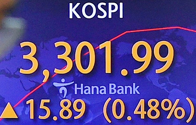 26일 코스피 지수는 사상 처음으로 3300을 돌파했다. 사진=한국거래소