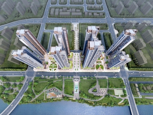 반도건설이 고덕 신도시에 짓는 유보라 더 크레스트 투시도. 사진=반도건설