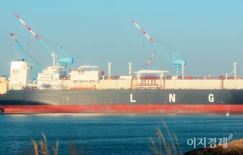 현대삼호중공업이 건조한 LNG선. 사진=선호균 기자