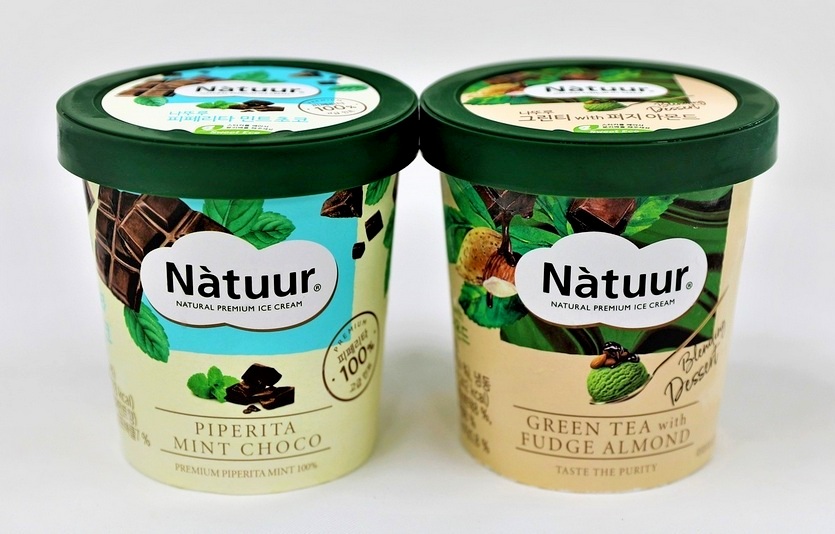 롯데제과의 아이스크림 브랜드 나뚜루가 피페리타 민트초코, 그린티 위드 퍼지아몬드 2종의 신제품을 출시했다. 사진=롯데제과