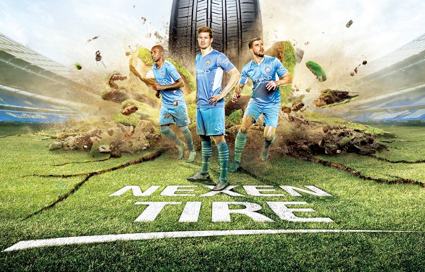 넥센타이어가 영국 프리미어리그 2021∼2022 대회에서 프로축구팀 맨체스터 시티 FC를 후원한다. 사진=넥센타이어