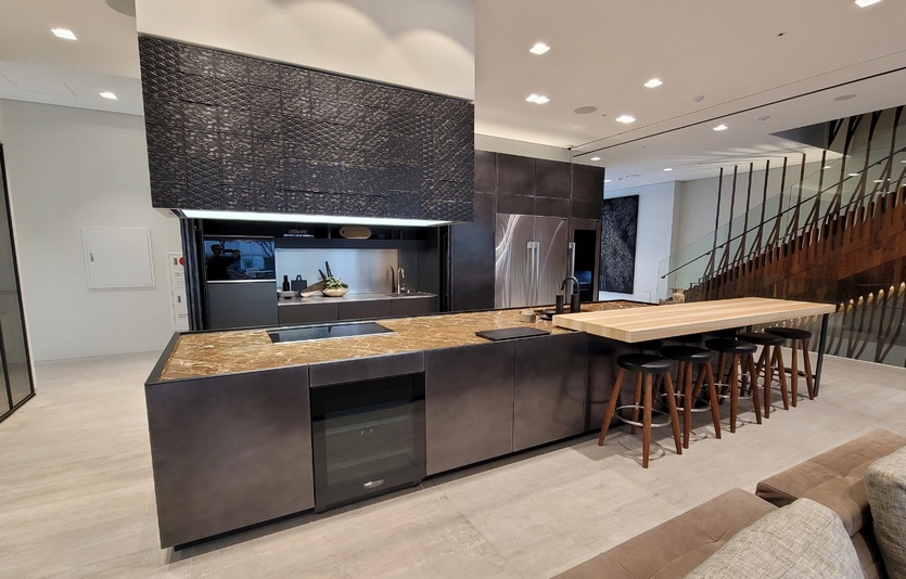 시그니처 키친 스위트 청담 쇼룸에 마련된 주방관. 사진=선호균기자