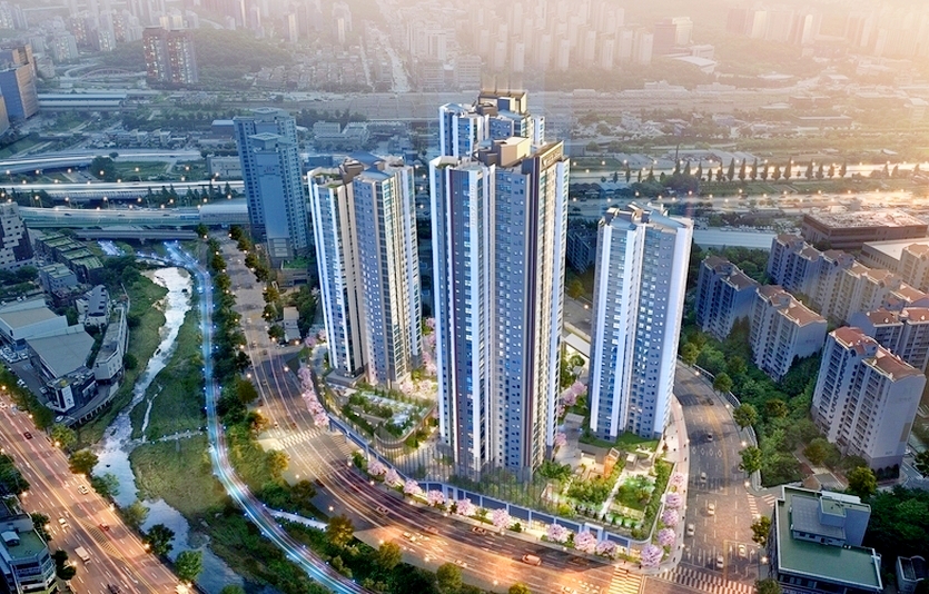 롯데건설이 짓는 용인 수지구청역 롯데캐슬 하이브 엘 조감도. 사진=롯게캐슬