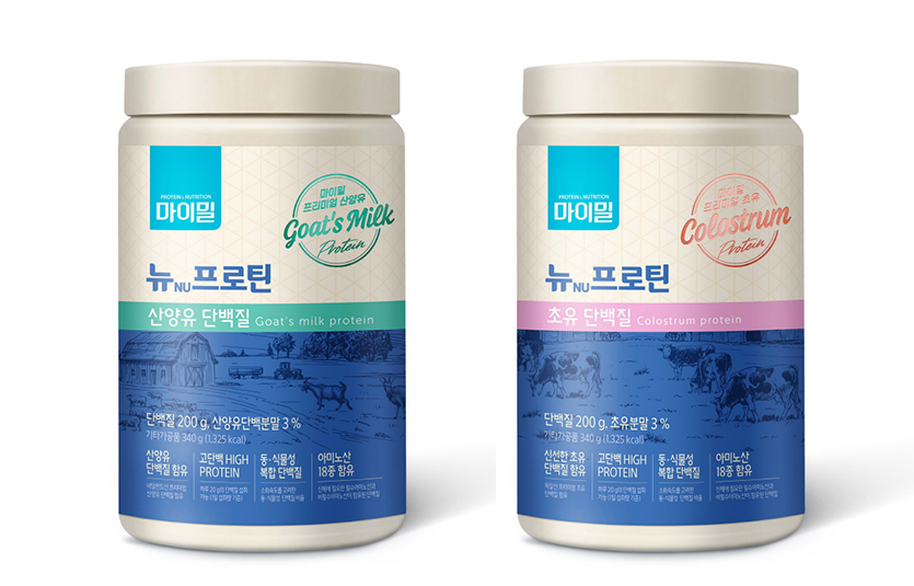 대상웰라이프가 선보인 ‘마이밀 뉴프로틴 산양유’와 ‘마이밀 뉴프로틴 초유’. 사진=대상웰라이프