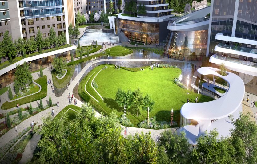 DL이앤씨가 북가좌6구역에 조성하는 초대형 중앙공원 ‘보타닉 파크 플라자’. 사진=DL이앤씨