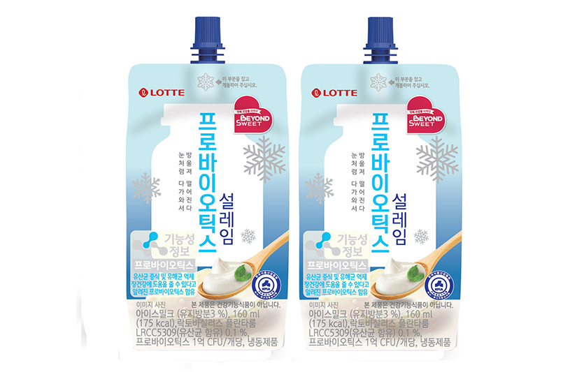 롯데제과는 국내 빙과류 업계 최초로 ‘일반 식품 기능성 표시제’를 적용한 제품인 ‘설레임 프로바이오틱스’를 최근 출시했다. 사진=롯데제과