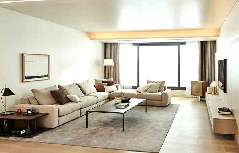 한샘이 8일 온라인 한샘닷컴에서 ‘2021년 가을 라이프스타일 트렌드 발표회’를 진행한다. 사진은 한샘 매장에 꾸며진 ‘리빙 온 네이처’ 모델하우스. 사진=한샘