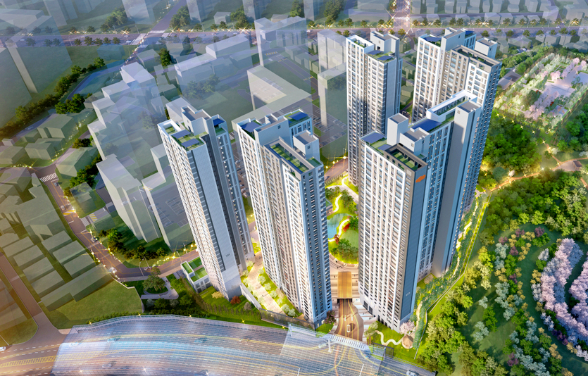 DL이앤씨가 내달 경기도 의정부시 신곡동에서 분양하는 ‘e편한세상 신곡 파크프라임’ 조감도. 사진=DL이앤씨