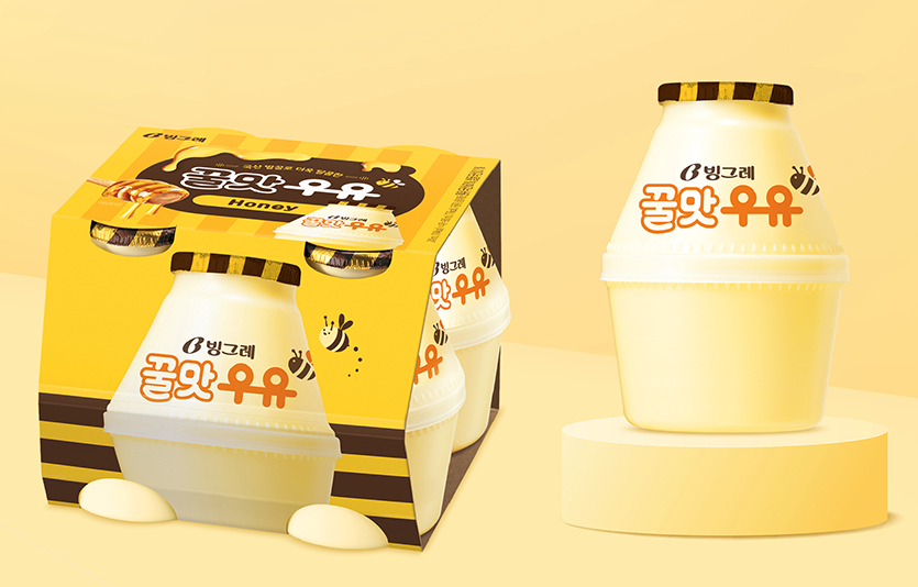 빙그레는 대표 상품인 단지우유의 신제품 ‘꿀맛우유’를 선보인다. 사진=빙그레