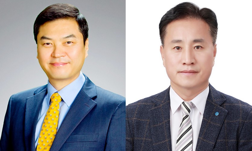 (왼쪽부터)표경원 애경케미칼 대표이사와 박태한 애경특수도료 대표이사. 사진=애경