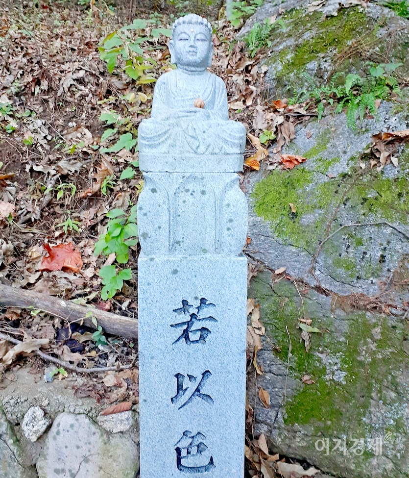 1,3=이곳 7부 능선쯤 있는 약사사에 오르는 길 한편에는 부처와 보살 등의 석상이 있다.