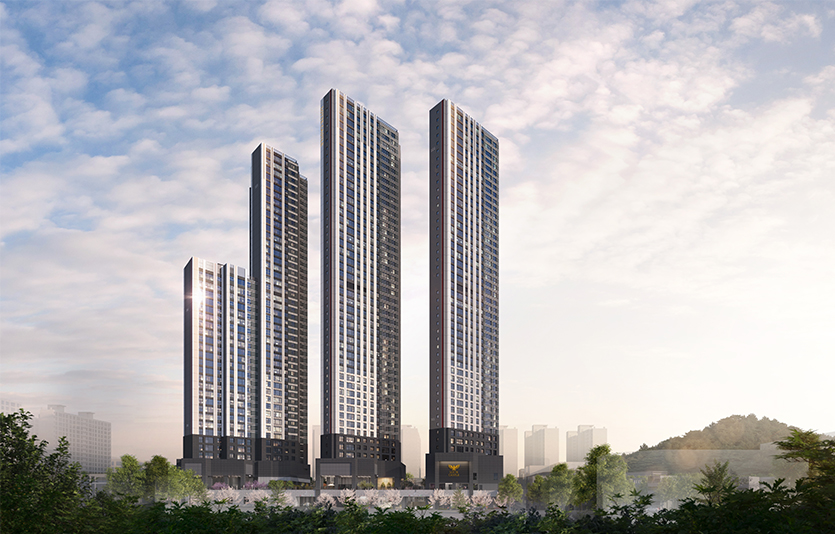 롯데건설의 '달서 롯데캐슬 센트럴스카이' 투시도