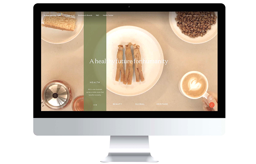 KGC인삼공사는 자사의 공식 홈페이지가 독일 국제 시상식인 ‘레드닷 디자인 어워드 2021’에서 브랜드&커뮤니케이션 디자인 부문을 수상했다. 이미지=KGC인삼공사