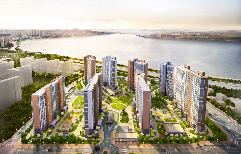 우미건설이 분양하는 ‘군산신역세권 우미린 센텀오션’ 조감도. 사진=우미건설