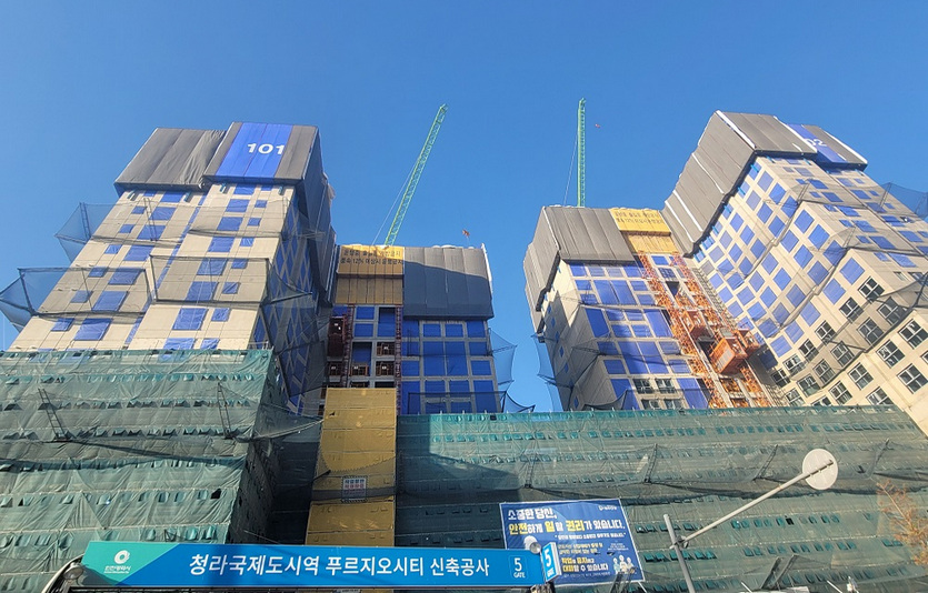 DSG 장비를 도입한 청라국제도시 푸르지오시티 현장 전경. 사진=대우건설