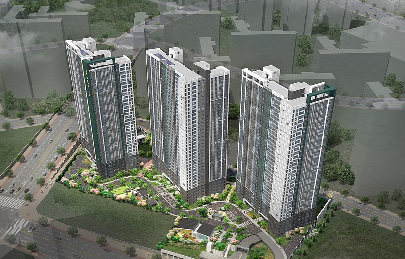 대우건설이 경산에 짓는 '펜타힐즈 푸르지오 2차' 조감도.