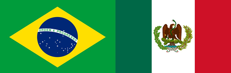 전세계적으로 ESG(환경, 사회, 지배구조)가 화두가 되고 있는 가운데, 남미의 두나라 브라질과 멕시코도 ESG에 대한 관심이 높아지고 있다. (왼쪽부터) 브라질과 멕시코 국기. 이미지=각국 대사관