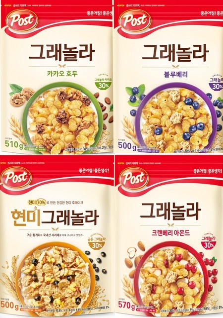 다양한 맛의 포스트 그래놀라. 사진=동서식품