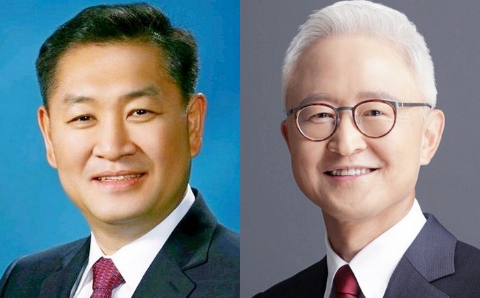 삼성전자 (왼쪽부터)한종희 대표이사 부회장과 경계현 대표이사 사장. 사진=심성전자