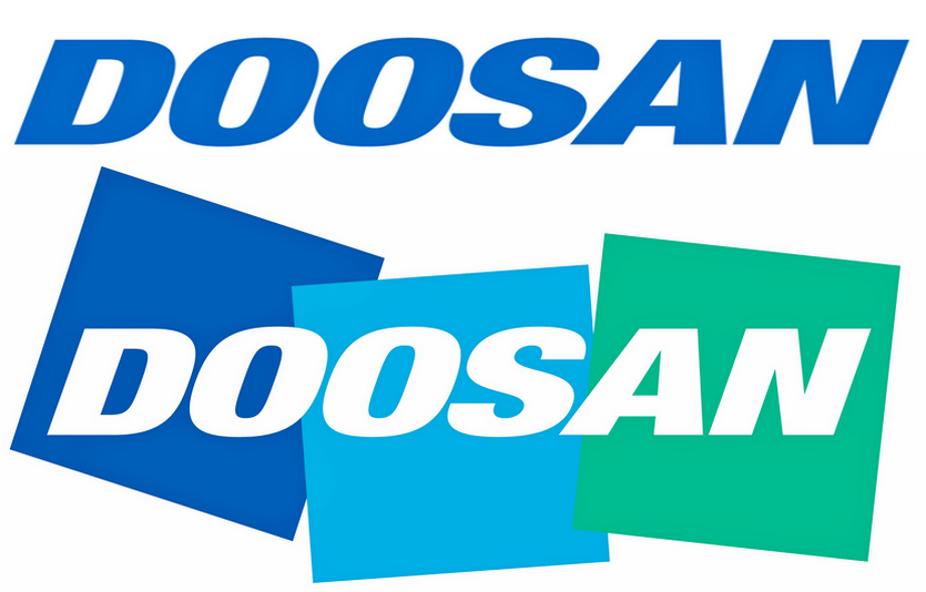 두산의 (위부터)새로운 CI와 기존 CI. 사진=두산