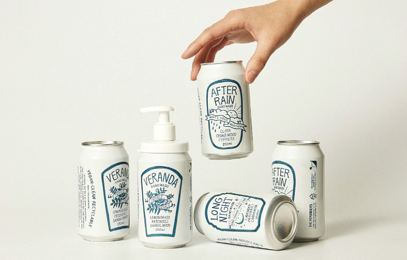 비건(완전채식) 화장품 브랜드 더 리마인더스는 이달 9일 오후 2시부터 크라우드 펀딩 플랫폼 와디즈에서 ‘캔에 댐긴 핸드워시’를 선보인다. 사진=더리마인더스