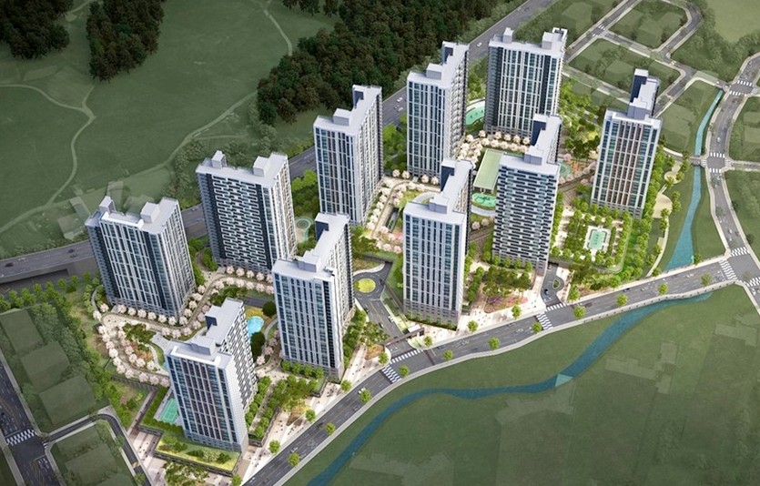 DL건설이 경기 안성시 당왕동 ‘당왕지구’ 5BL에 들어서는 ‘e편한세상 안성 그랑루체’를 내달 분양한다. 단지 조감도. 사진=DL건설