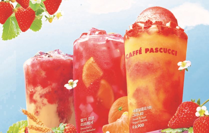 커피 프랜차이즈들이 제철 딸기를 사용한 신제품을 대거 출시하고 있다. 사진=파스쿠찌