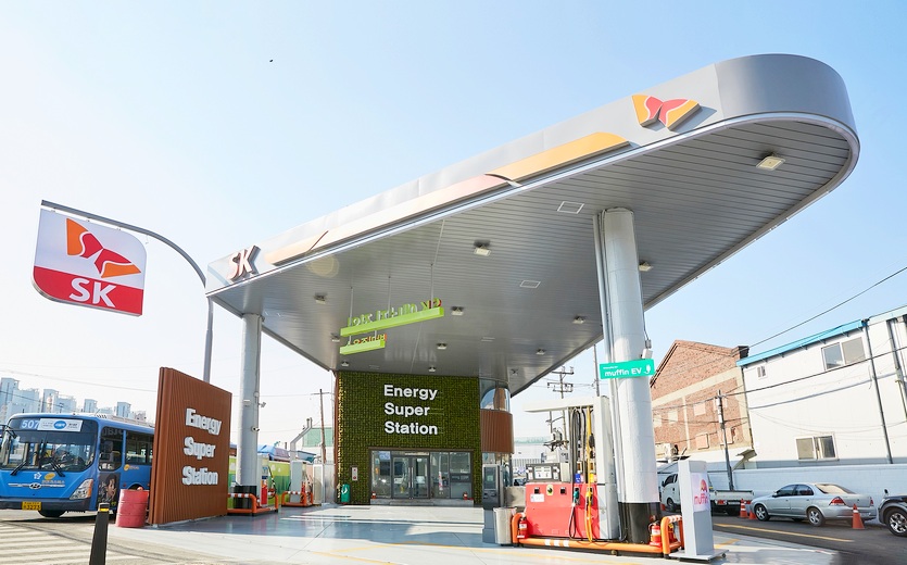 국내 첫 친환경 주유소인 SK박미주유소. 사진=SK에너지