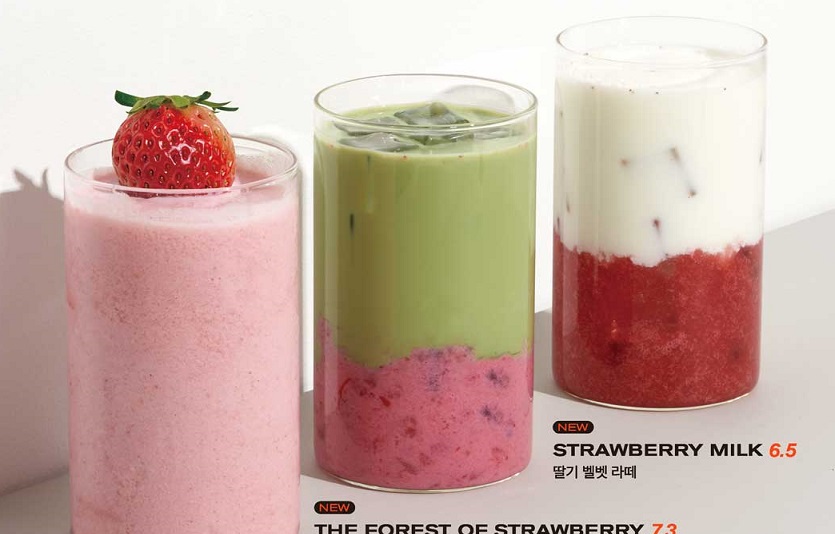 인크커피가 딸기 테마의 신제품 음료와 밸런타인데이 케이크를 출시했다. 사진=인크커피