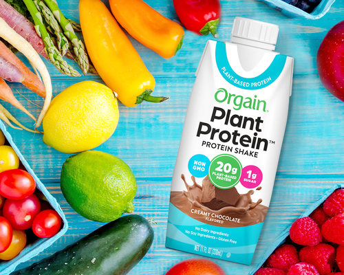 녹십자가 유기농 식물성 단백질 브랜드 올게인의 신제품 식물성 프로틴 쉐이크를 선보였다. 사진=녹십자