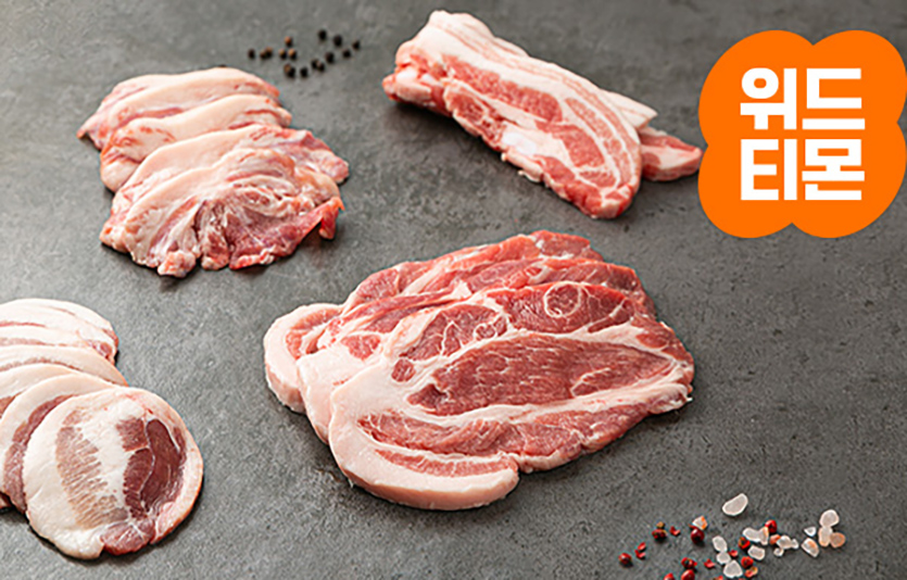 티몬은 음식 전문 유튜버 ‘맛상무', 명품한돈 브랜드 ‘포크밸리'와 협업한 ‘위드티몬-돼지고기’를 판매한다. 사진=티몬 