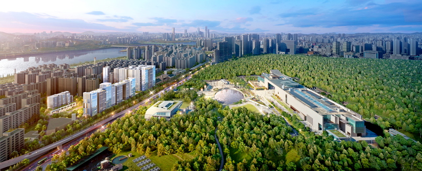 이촌코오롱(왼쪽)과 용산 가족공원과 국립박물관(오른쪽). 사진=삼성물산 건설부문