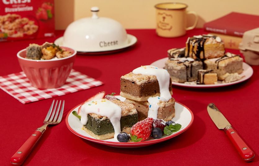 거꾸로당은 콩에서 추출한 식물성 단백질로 만든 다이어트용 건강 간식을 선보였다. 사진=거꾸로당