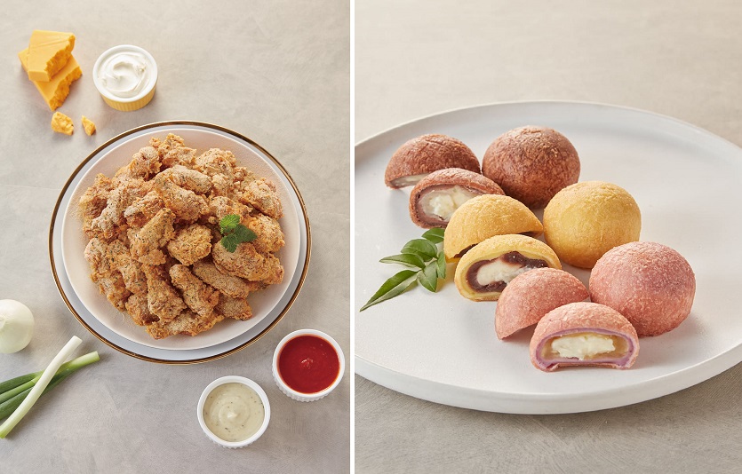 노랑통닭이 신메뉴 '뿌리노랑 치킨'과 치즈볼 3종 제품을 내놓았다. 사진=노랑통닭