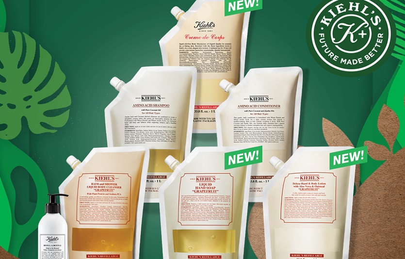 키엘이 플라스틱 사용량을 크게 줄일 수 있는 리필 파우치를 추가 출시한다. 사진=키엘